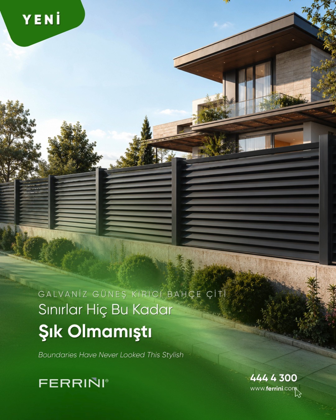 🆕 FERRİNİ'DEN YENİ ÜRÜN 🆕 Galvaniz Güneş Kırıcı Bahçe Çiti ile tanışın! Ferrini'nin yenilikçi "akıllı klips"
