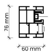 Направляющий профиль 60 × 76 мм (цельный)